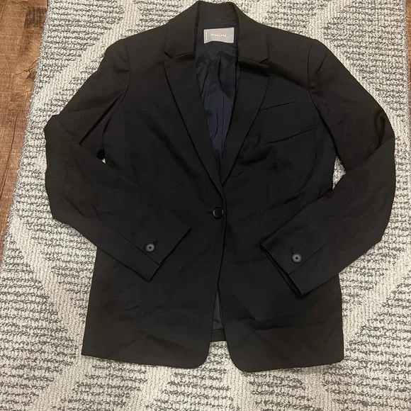 EVERLANE The Italian GoWeave Preppy Black Wool Blazer - Picture 3 of 12